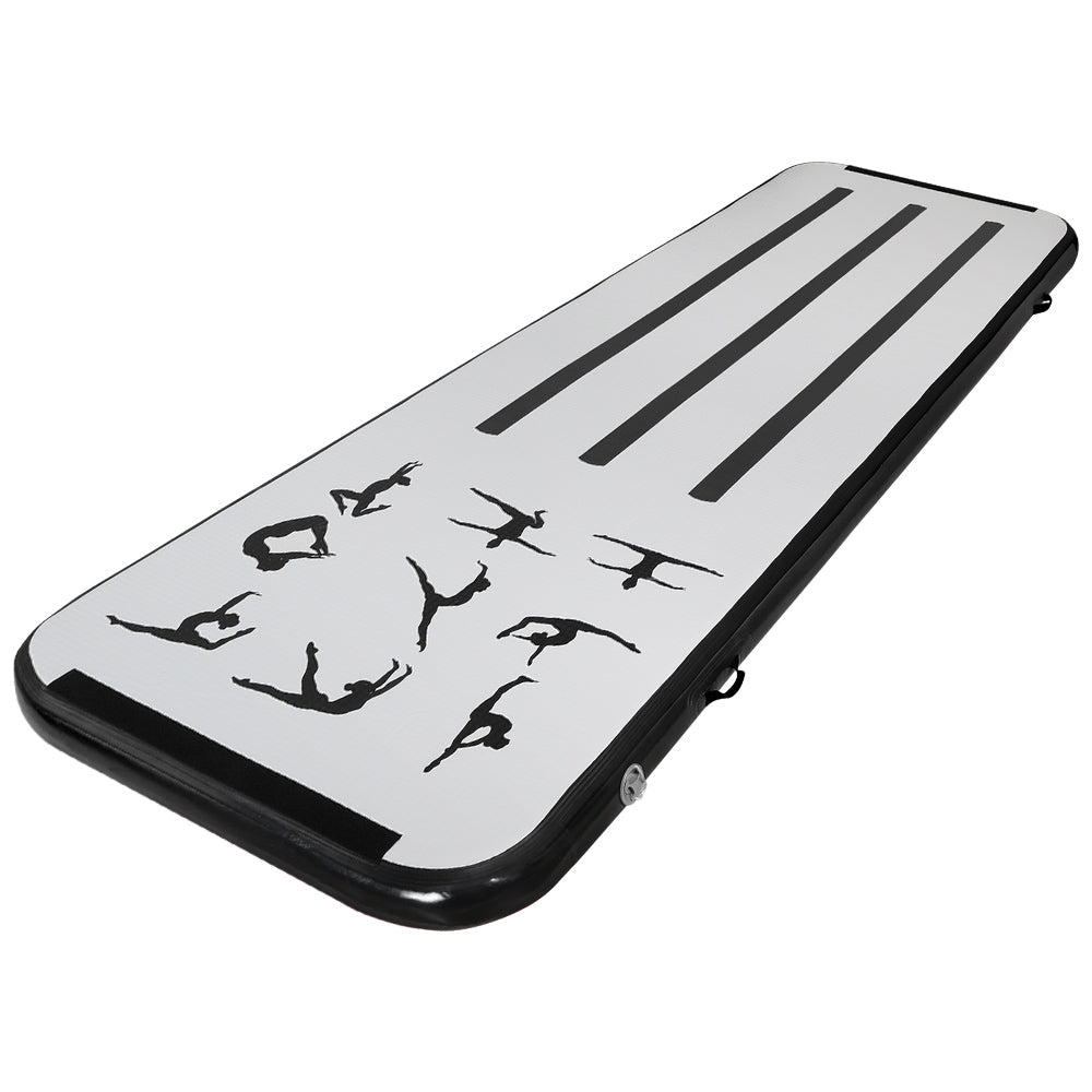 Everfit 3M Air Track Gymnastics Tumbling Mat Exercise Cheerleading Unique Black ATM-3-1-01M-BK