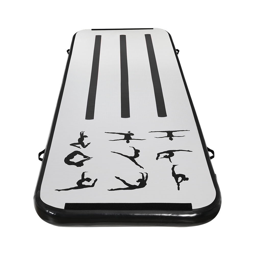 Everfit 3M Air Track Gymnastics Tumbling Mat Exercise Cheerleading Unique Black ATM-3-1-01M-BK