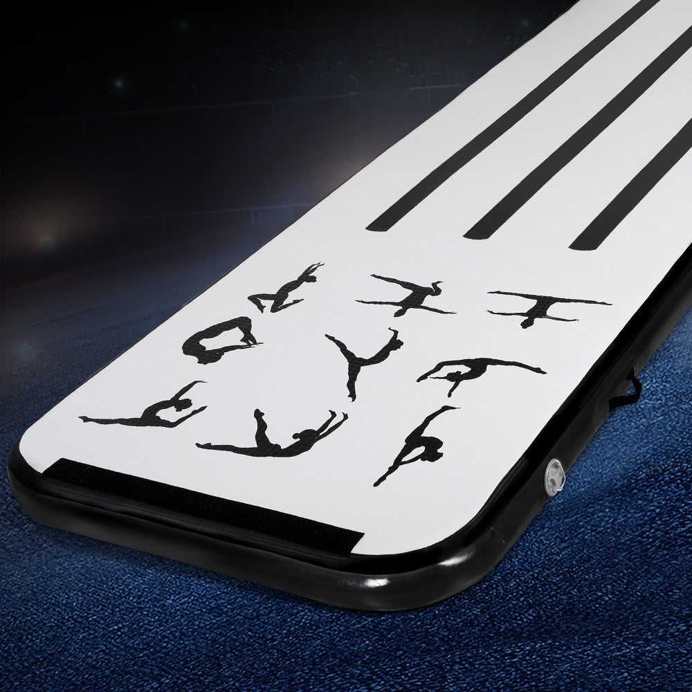 Everfit 3M Air Track Gymnastics Tumbling Mat Exercise Cheerleading Unique Black ATM-3-1-01M-BK