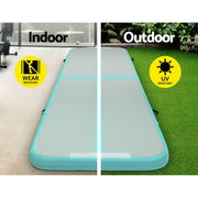 Everfit 3m x 1m Air Track Mat Gymnastic Tumbling Mint Green and Grey ATM-3-1-01M-MG