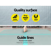 Everfit 3m x 1m Air Track Mat Gymnastic Tumbling Mint Green and Grey ATM-3-1-01M-MG