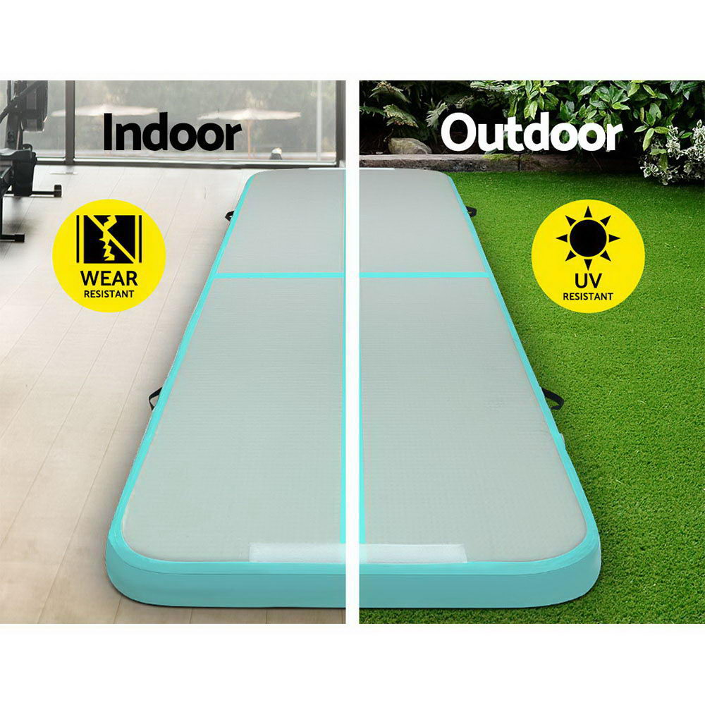 Everfit GoFun 3X1M Inflatable Air Track Mat with Pump Tumbling Gymnastics Green ATM-3-1-01M-MG-AP1