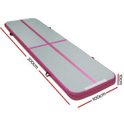 Everfit 3m x 1m Air Track Mat Gymnastic Tumbling Pink and Grey ATM-3-1-01M-PK
