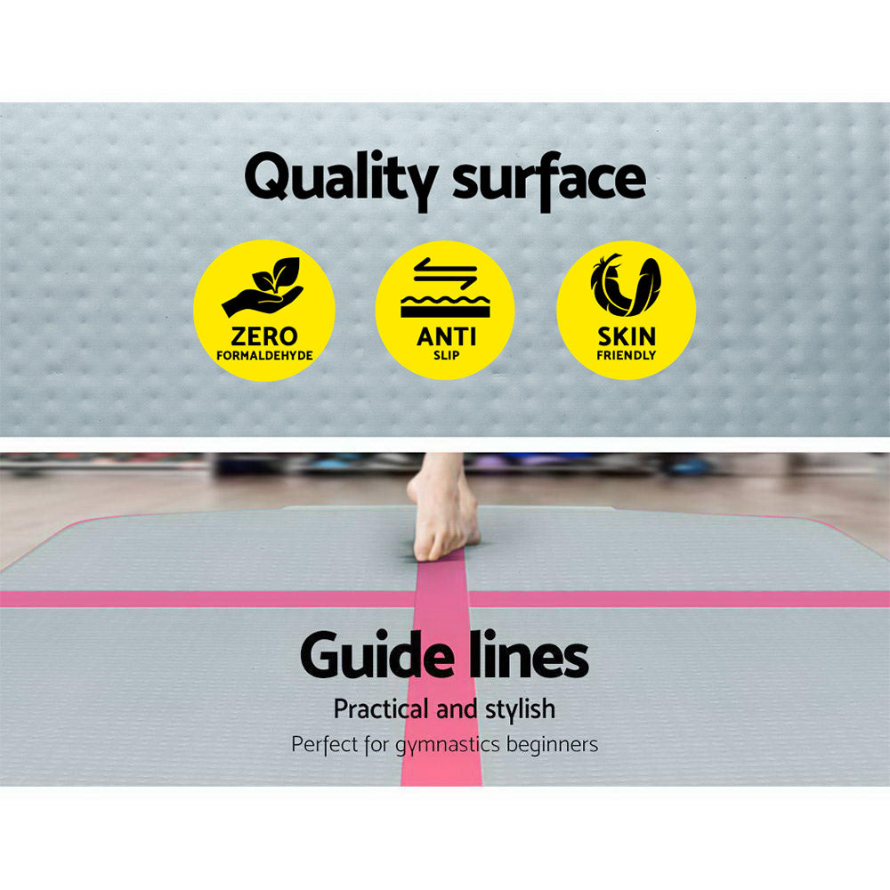 Everfit GoFun 3X1M Inflatable Air Track Mat with Pump Tumbling Gymnastics Pink ATM-3-1-01M-PK-AP1