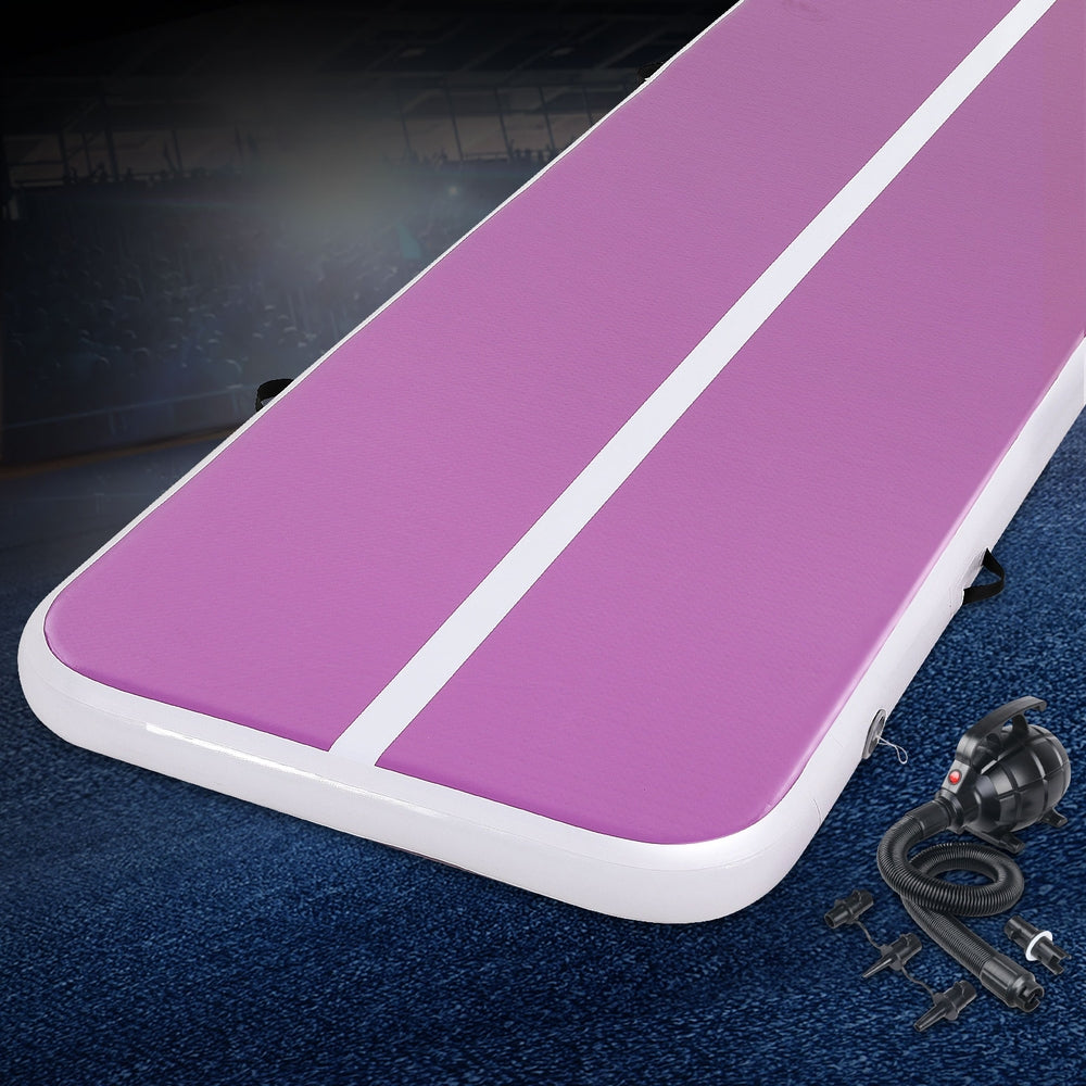Everfit 3M Air Track Gymnastics Tumbling Exercise Yoga Mat W/ Pump Inflatable Purple ATM-3-1-01M-PU-AP