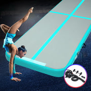 Everfit GoFun 4X1M Inflatable Air Track Mat with Pump Tumbling Gymnastics Green ATM-4-1-01M-MG-AP
