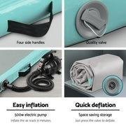 Everfit GoFun 4X1M Inflatable Air Track Mat with Pump Tumbling Gymnastics Green ATM-4-1-01M-MG-AP
