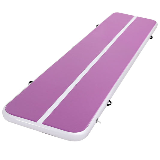Everfit 4M Air Track Gymnastics Tumbling Exercise Yoga Mat W/ Pump Inflatable Purple ATM-4-1-01M-PU-AP