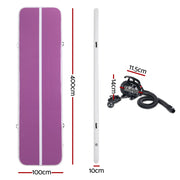 Everfit 4M Air Track Gymnastics Tumbling Exercise Yoga Mat W/ Pump Inflatable Purple ATM-4-1-01M-PU-AP