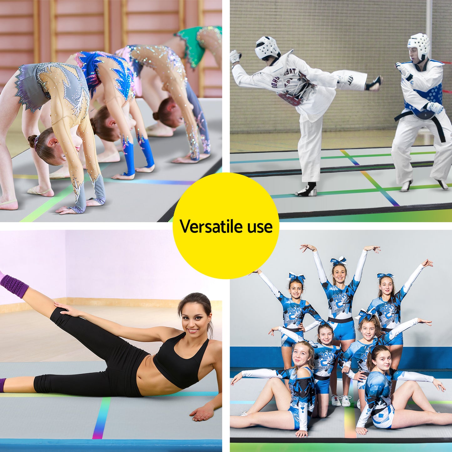 Everfit 4M Air Track Gymnastics Tumbling Exercise Cheerleading Mat Inflatable ATM-4-1-02M-MC