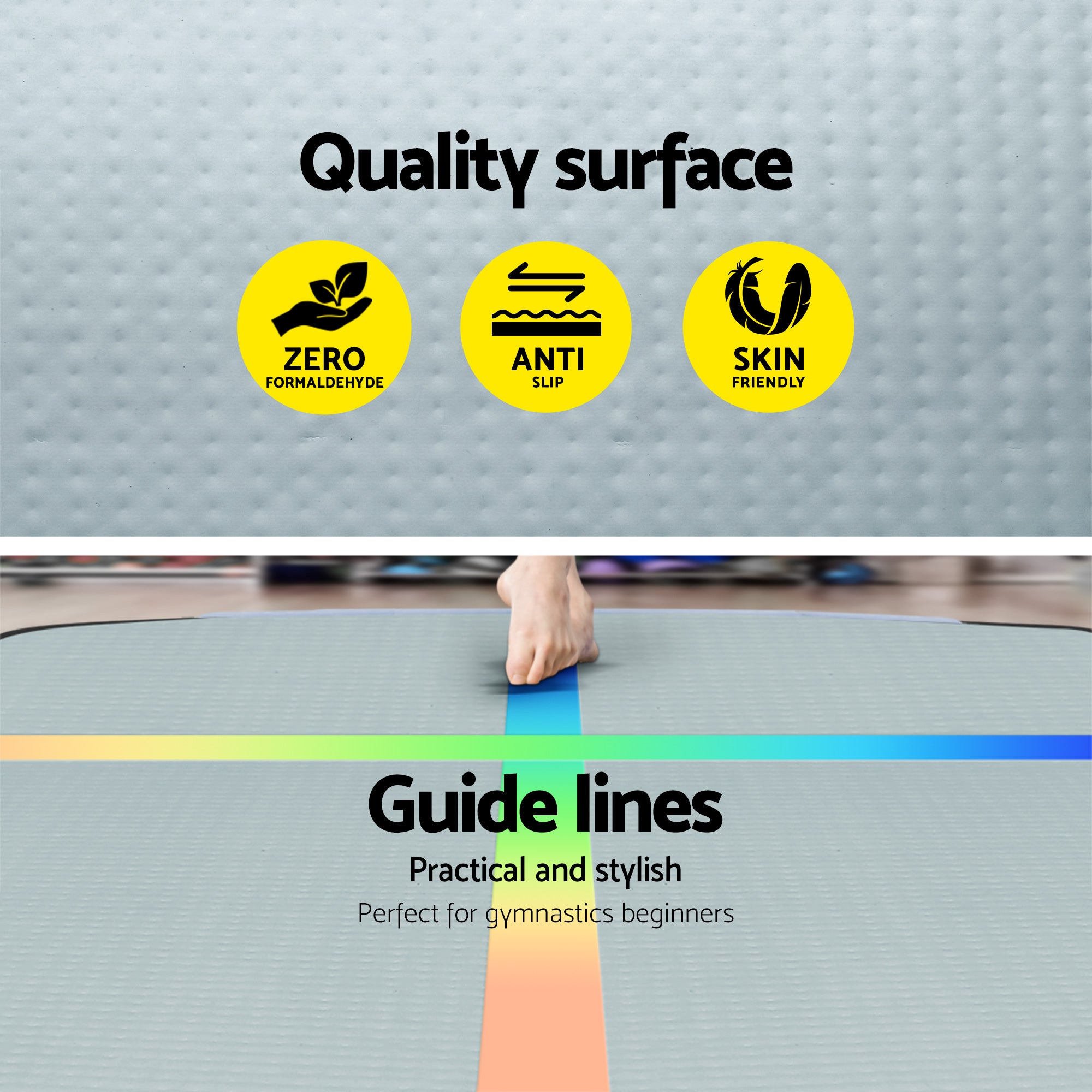 Everfit 4M Air Track Gymnastics Tumbling Exercise Mat W/ Pump Inflatable Colored ATM-4-1-02M-MC-AP