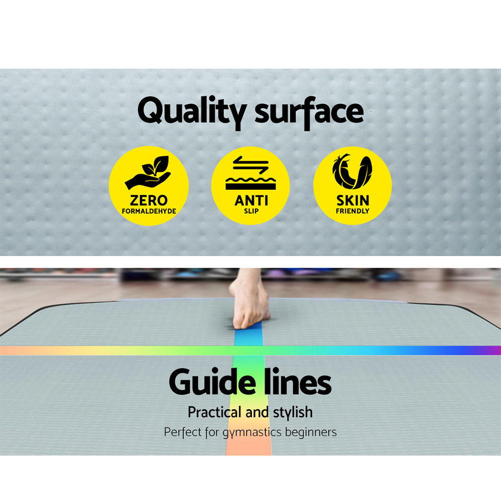 Everfit 5M Air Track Gymnastics Tumbling Exercise Mat W/ Pump Inflatable Colour ATM-5-1-01M-MC-AP