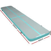 Everfit GoFun 5X1M Inflatable Air Track Mat Tumbling Floor Home Gymnastics Green ATM-5-1-01M-MG