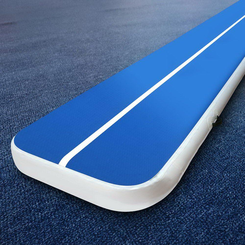 6m x 1m Inflatable Air Track Mat 20cm Thick Gymnastic Tumbling Blue And White ATM-6-1-02M-BL