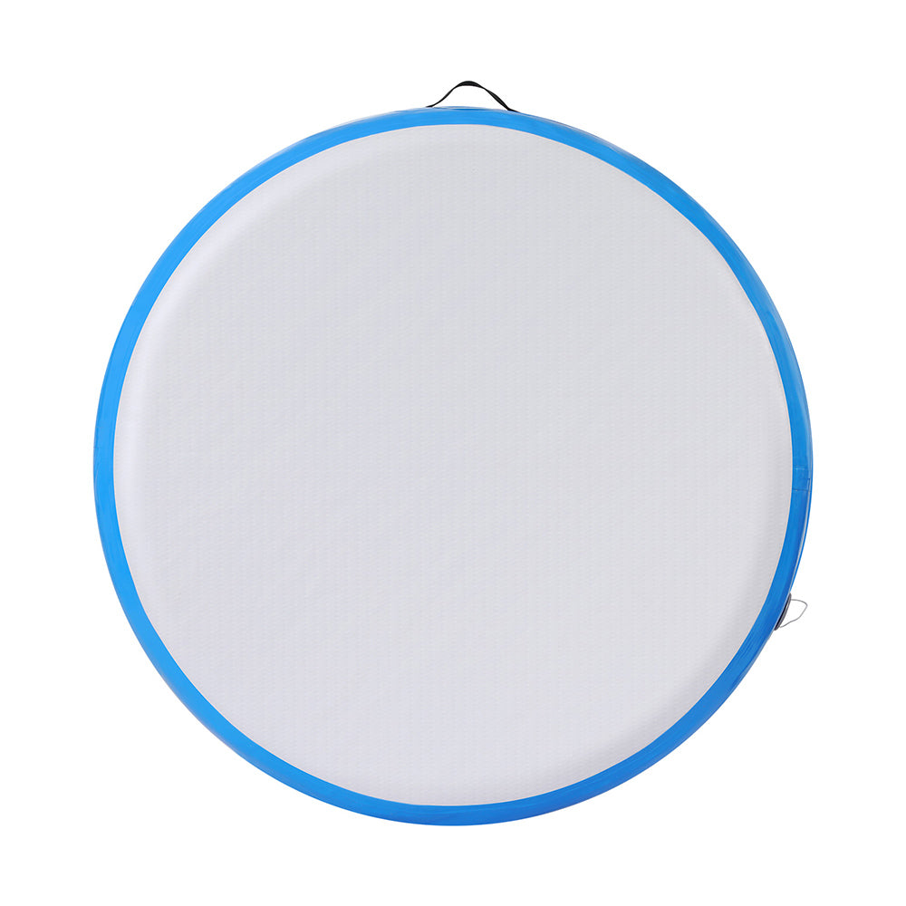 Everfit 1m Air Track Spot Inflatable Gymnastics Tumbling Mat Round Blue ATM-R-1-02M-BL