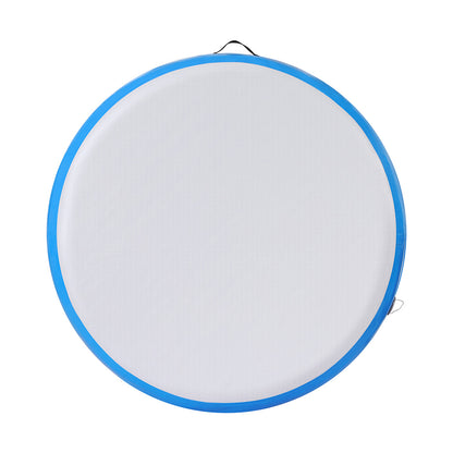 Everfit 1m Air Track Spot Inflatable Gymnastics Tumbling Mat Round Blue ATM-R-1-02M-BL