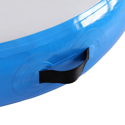 Everfit 1m Air Track Spot Inflatable Gymnastics Tumbling Mat Round Blue ATM-R-1-02M-BL