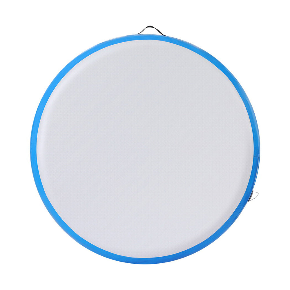 Everfit 1m Air Track Spot Inflatable Gymnastics Tumbling Mat Round W/ Pump Blue ATM-R-1-02M-BL-AP