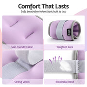 Everfit Ankle Wrist Weights for Women & Men, 4 Colors Set with 1 2 3 4kg Wearable Leg Arm Weights with Secure Fit for Walking, Running, Pilates, Home Fitness