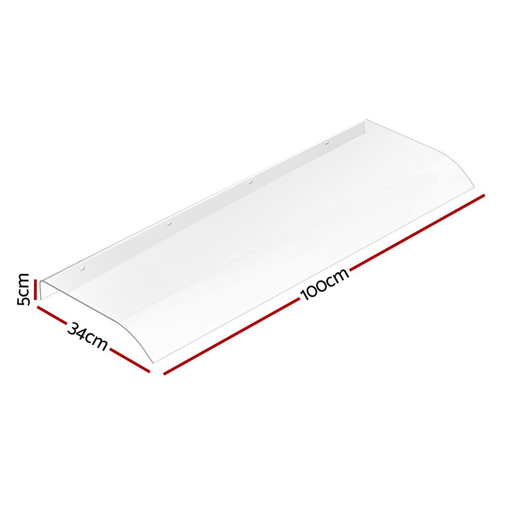 Instahut Window Door Awning 0.4mx1m Transparent AWN-04X1-CLR
