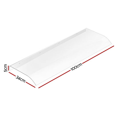 Instahut Window Door Awning 0.4mx1m Transparent AWN-04X1-CLR