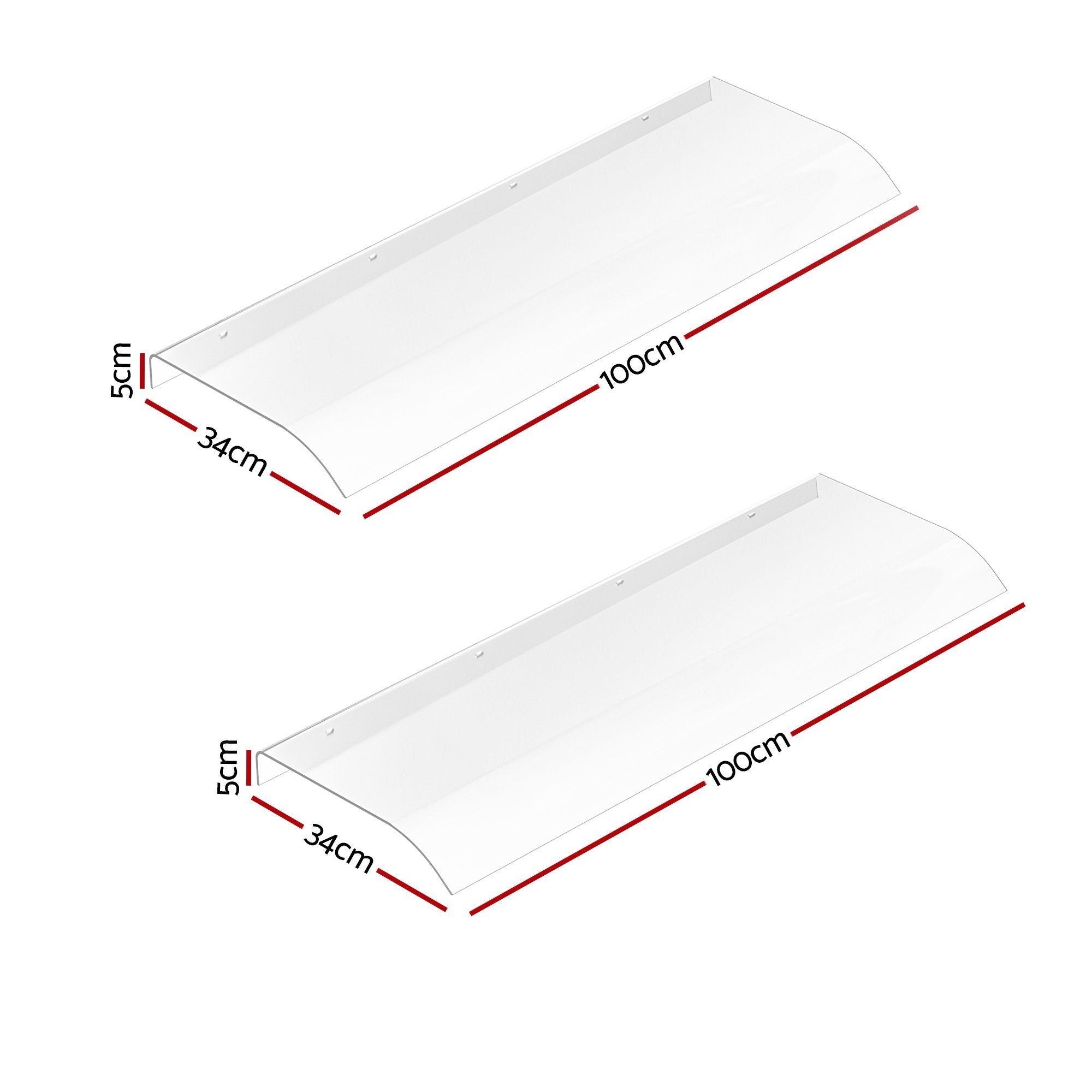 Instahut Window Door Awning 0.4mx2m Transparent AWN-04X2-CLR