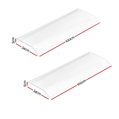 Instahut Window Door Awning 0.4mx2m Transparent AWN-04X2-CLR