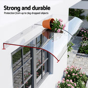 Instahut Window Door Awning 0.4mx2m Transparent AWN-04X2-CLR