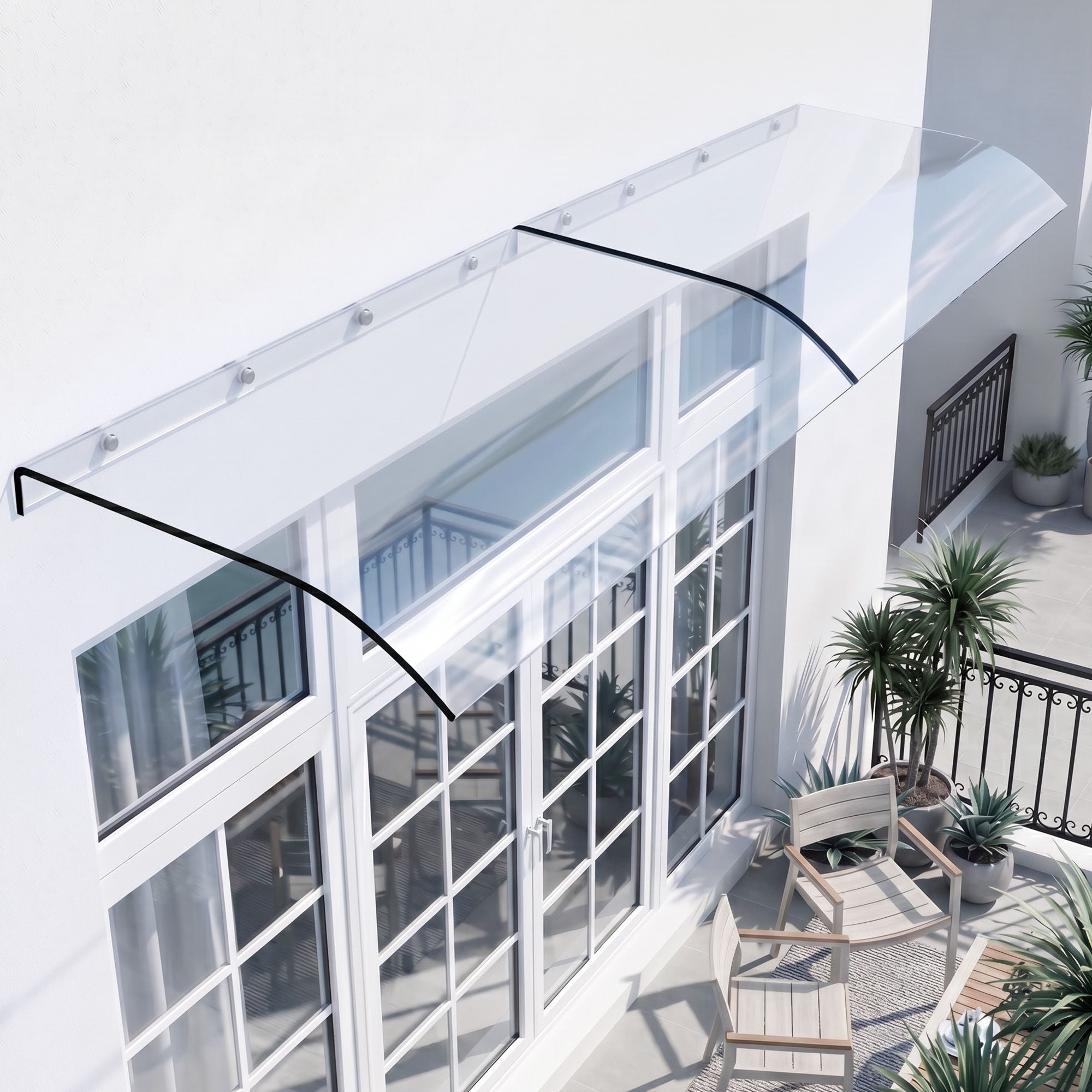 Instahut Window Door Awning 0.4mx2m Transparent AWN-04X2-CLR