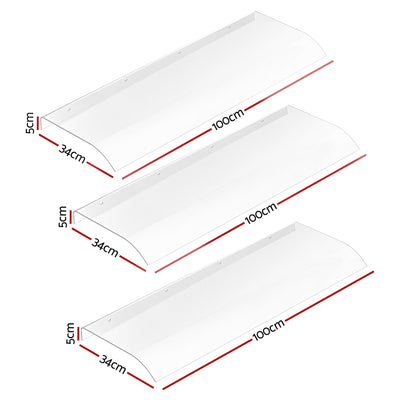 Instahut Window Door Awning 0.4mx3m Transparent AWN-04X3-CLR