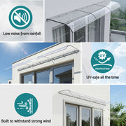 Instahut Window Door Awning 0.4mx3m Transparent AWN-04X3-CLR