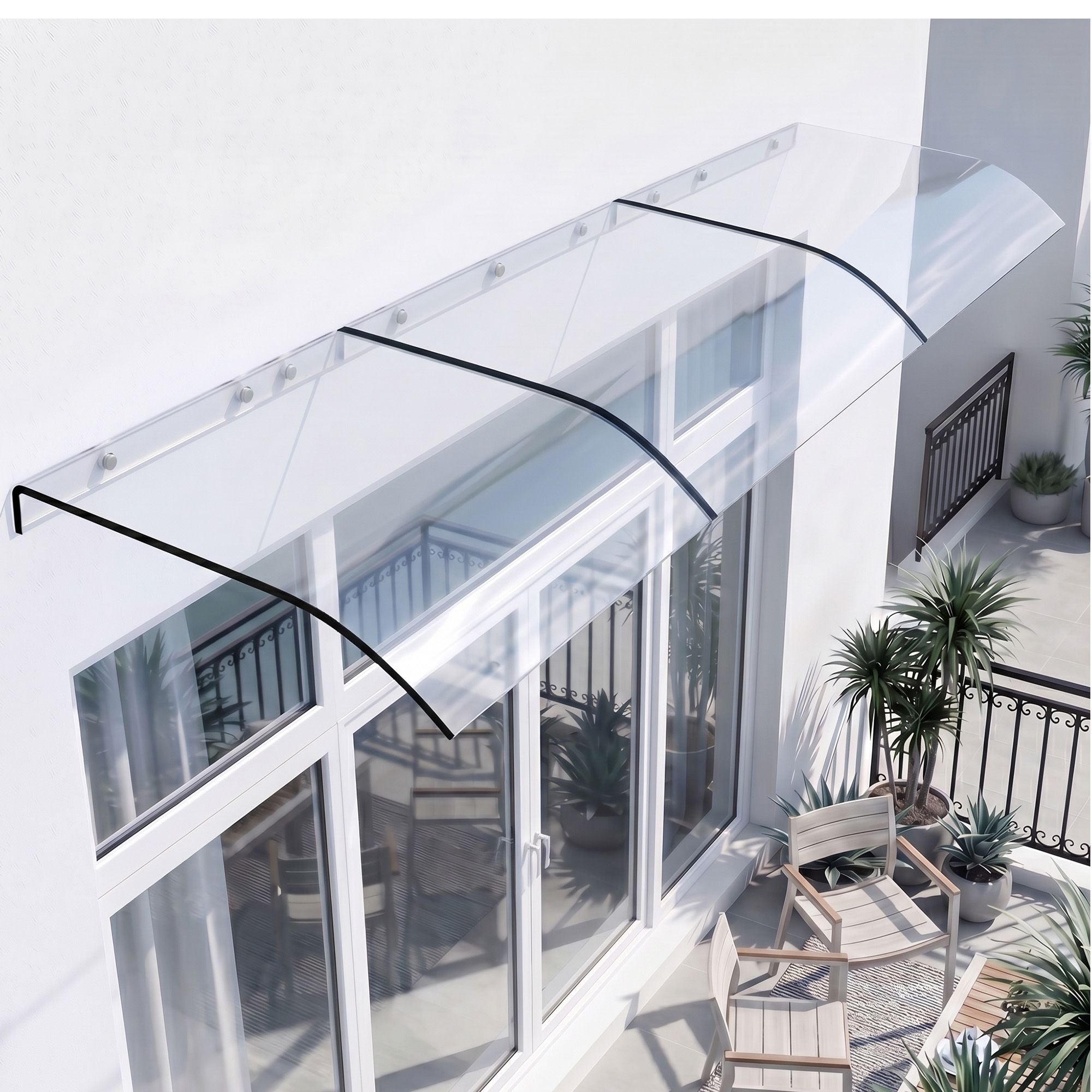 Instahut Window Door Awning 0.4mx3m Transparent AWN-04X3-CLR