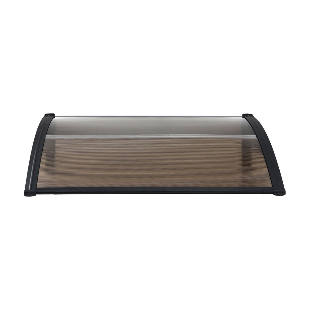 Instahut Window Door Awning 0.8mx1m Brown AWN-08X1-BR