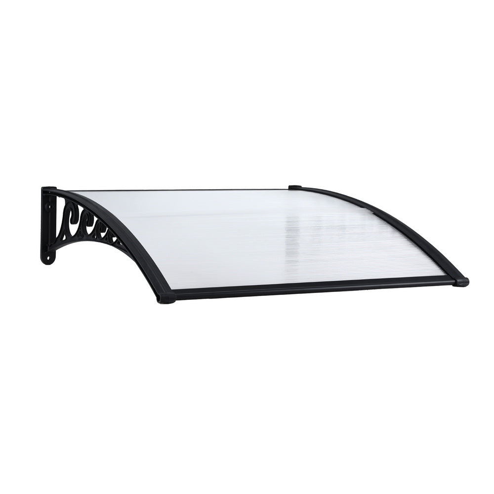 Instahut Window Door Awning 0.8mx1m Transparent AWN-08X1-CLR