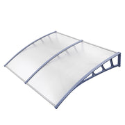 Instahut Window Door Awning Canopy 1.5mx2m Transparent Sheet Grey Plastic Frame AWN-15X2-CLR