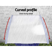 Instahut Window Door Awning Canopy 1.5mx2m Transparent Sheet Grey Plastic Frame AWN-15X2-CLR