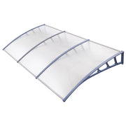 Instahut Window Door Awning Canopy 1.5mx3m Transparent Sheet Grey Plastic Frame AWN-15X3-CLR