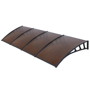 Instahut Window Door Awning Canopy 1.5mx4m Brown Sheet Black Plastic Frame AWN-15X4-BR