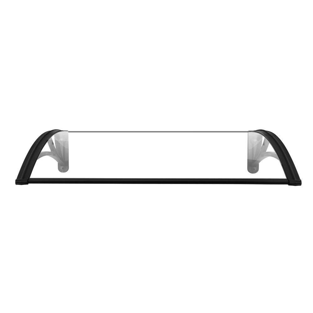 Instahut Window Door Awning Canopy 1mx3m Transparent Solid Sheet Plastic Frame AWN-1X3-SLD-CLR