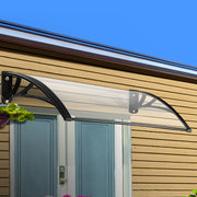 Instahut Window Door Awning Canopy 1mx3m Transparent Solid Sheet Plastic Frame AWN-1X3-SLD-CLR