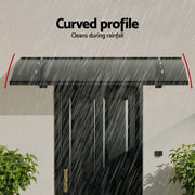 Instahut Window Door Awning Canopy 1mx1m Grey Solid Sheet Metal Frame AWN-B-1X1-SLD-METAL-GR