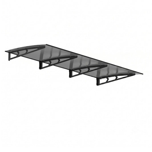 Instahut Window Door Awning Canopy 1m x 3m Grey Solid Sheet Metal Frame AWN-B-1X3-SLD-METAL-GR