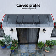 Instahut Window Door Awning Canopy 1m x 3m Grey Solid Sheet Metal Frame AWN-B-1X3-SLD-METAL-GR