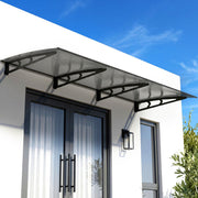 Instahut Window Door Awning Canopy 1m x 3m Grey Solid Sheet Metal Frame AWN-B-1X3-SLD-METAL-GR