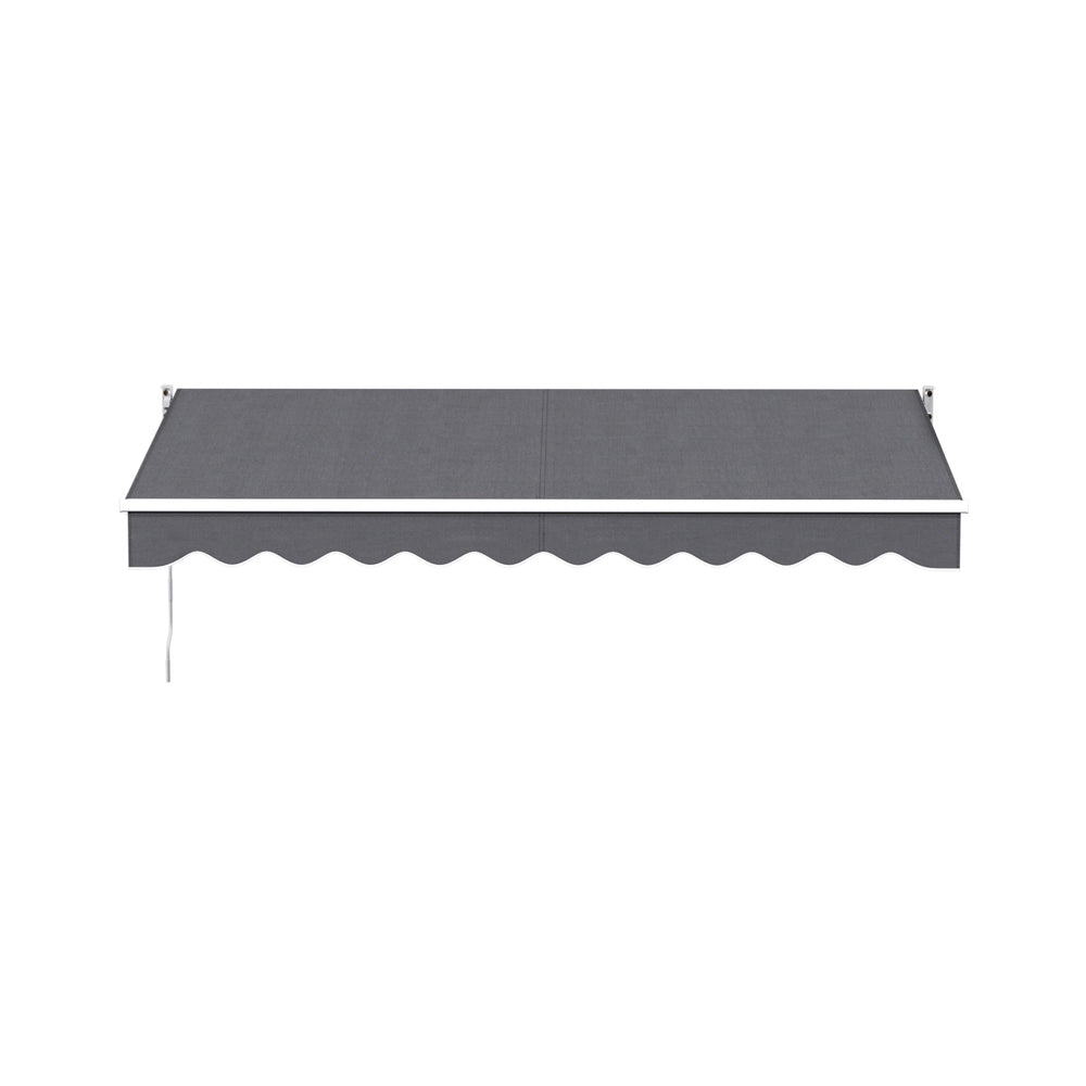 Instahut Retractable Folding Arm Awning Manual Sunshade 3M X 2M Grey AWN-B-ARM-30X20-GREY