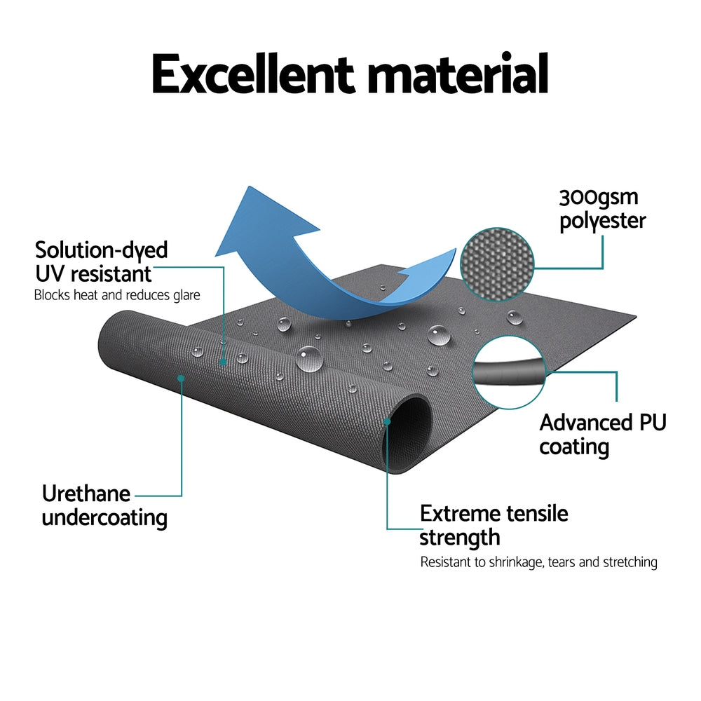 Instahut Retractable Folding Arm Awning Manual Sunshade 3M X 2M Grey AWN-B-ARM-30X20-GREY