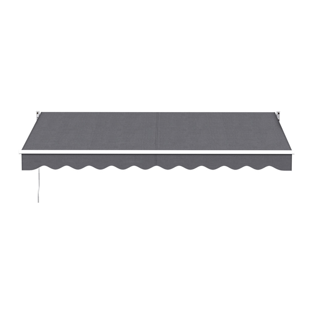 Instahut Retractable Folding Arm Awning Manual Sunshade 3.5M X 2.5M Grey AWN-B-ARM-35X25-GREY