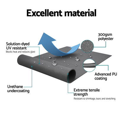 Instahut Retractable Folding Arm Awning Manual Sunshade 3.5M X 2.5M Grey AWN-B-ARM-35X25-GREY