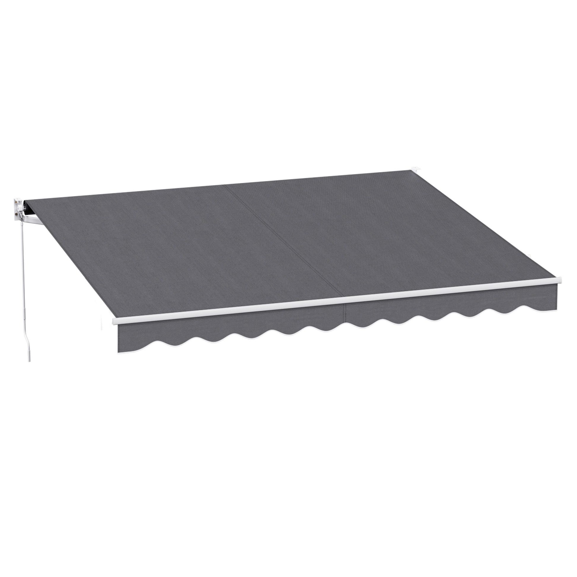 Instahut Retractable Folding Arm Awning Manual Sunshade 3.5M X 3M Grey AWN-B-ARM-35X30-GREY