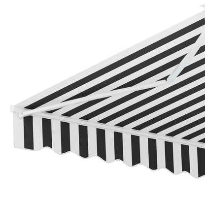 Instahut Retractable Folding Arm Awning Manual Sunshade 4Mx3M Grey White AWN-B-ARM-40X30-GRWH